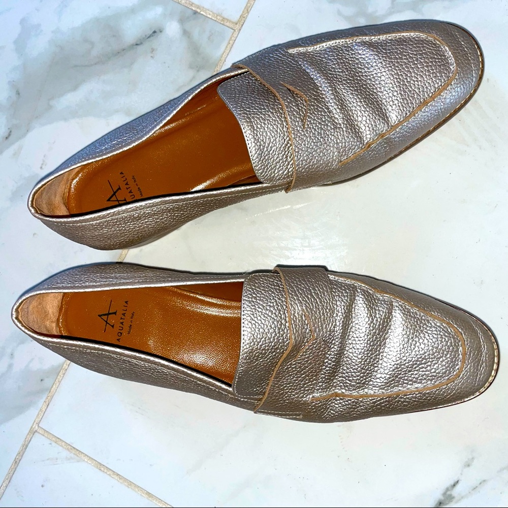 Aquatalia pewter flats